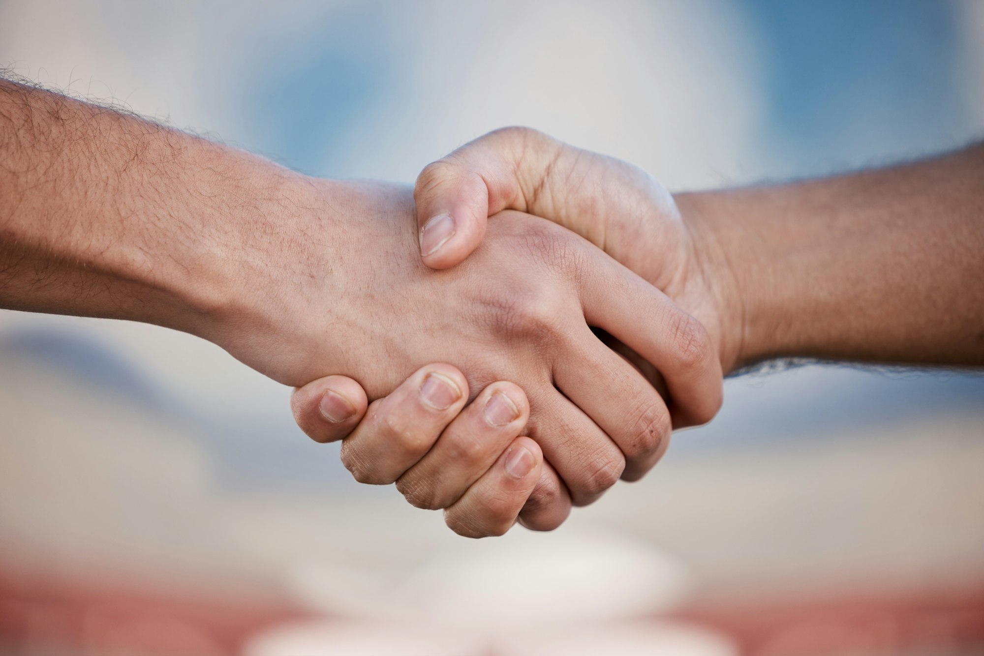 Handshake, collaboration and partnership for trust, support and cooperation for success. Teamwork,